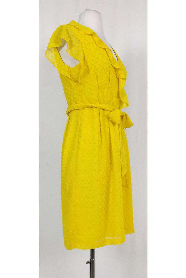 Current Boutique-Nanette Lepore - Yellow Polka Dot Sheath w/ Belt Sz 2