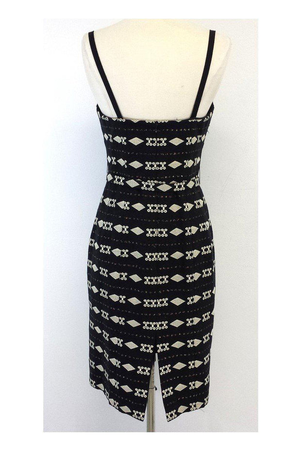 Current Boutique-Nanette Lepore - Black & Cream Print Cotton Blend Dress Sz 6