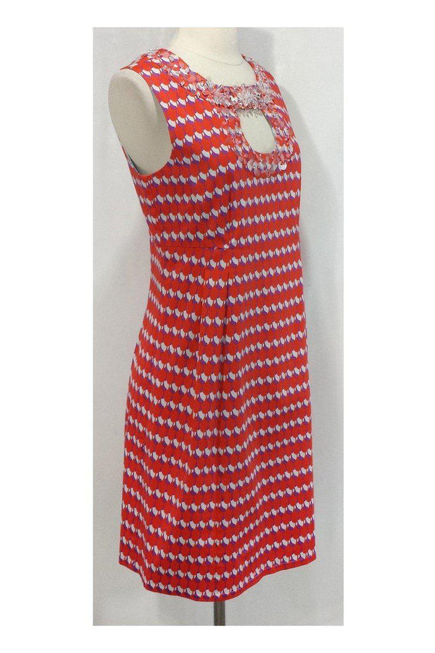Current Boutique-Nanette Lepore - Orange & Purple Geo Print Cotton Dress Sz 8