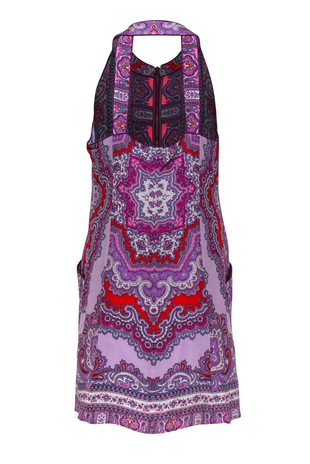 Current Boutique-Nanette Lepore - Pink & Purple Paisley Zip-Up Shift Dress Sz 8