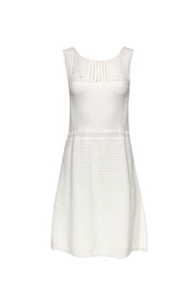 Current Boutique-Nanette Lepore - Cream Sleeveless Knit Fit & Flare Dress Sz L