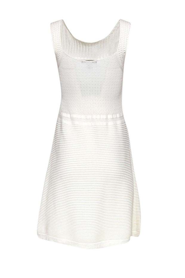 Current Boutique-Nanette Lepore - Cream Sleeveless Knit Fit & Flare Dress Sz L