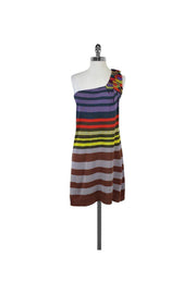 Current Boutique-Nanette Lepore - Striped One Shoulder Dress Sz S