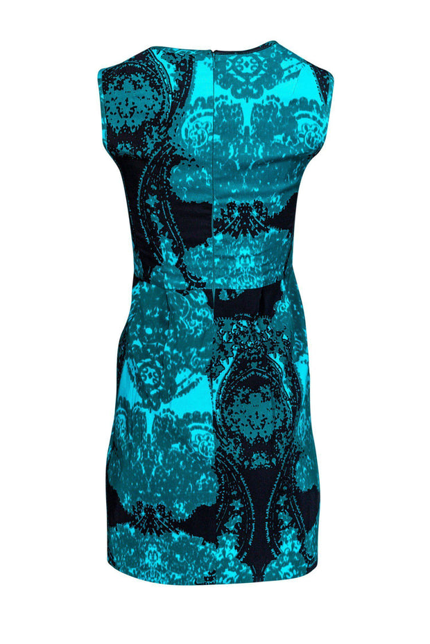 Current Boutique-Nanette Lepore - Teal Paisley Dress w/ Mesh Insert Sz 0
