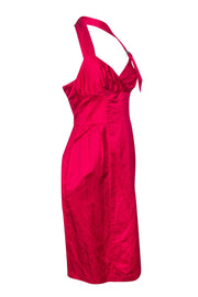 Current Boutique-Nanette Lepore - Hot Pink Silk Sheath Halter Dress Sz 0