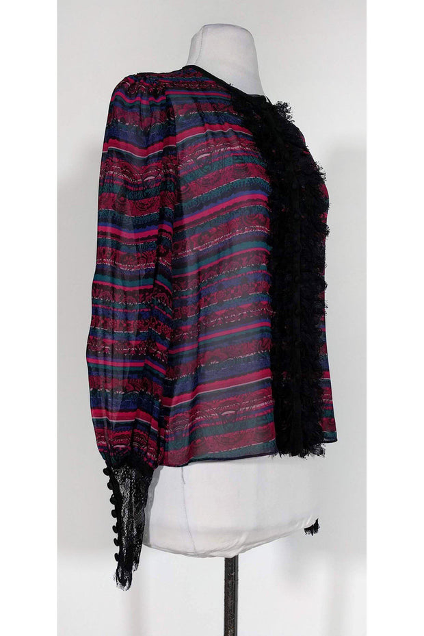 Current Boutique-Nanette Lepore - Multicolor Semi Sheer Blouse Sz 2