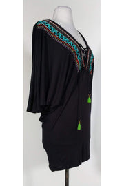 Current Boutique-Nanette Lepore - Black Embroidered Tunic Sz XS