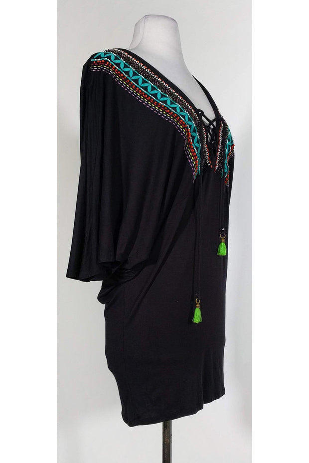 Current Boutique-Nanette Lepore - Black Embroidered Tunic Sz XS