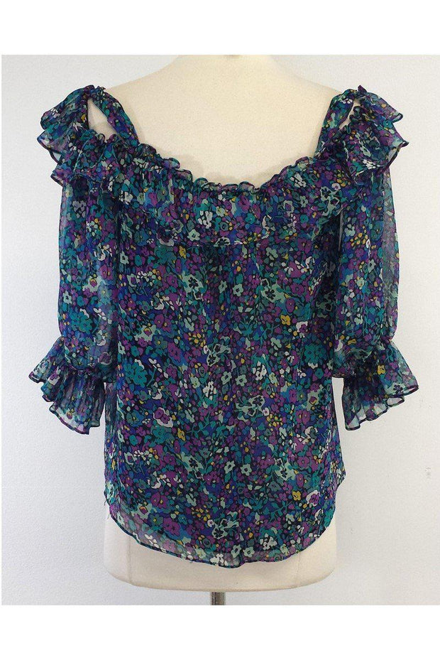 Current Boutique-Nanette Lepore - Multicolor Floral Print Silk Top Sz XS