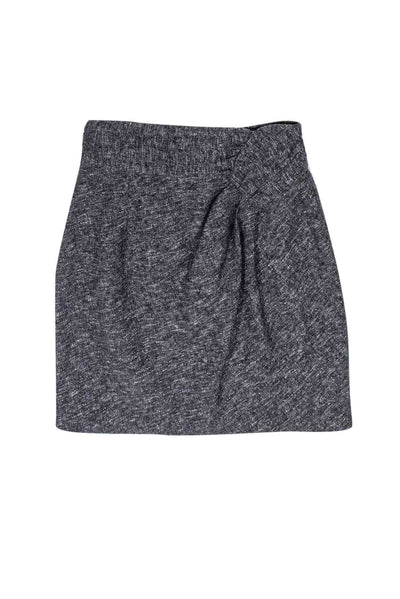Current Boutique-Nanette Lepore - Grey Tweed Gathered Front Skirt Sz 0