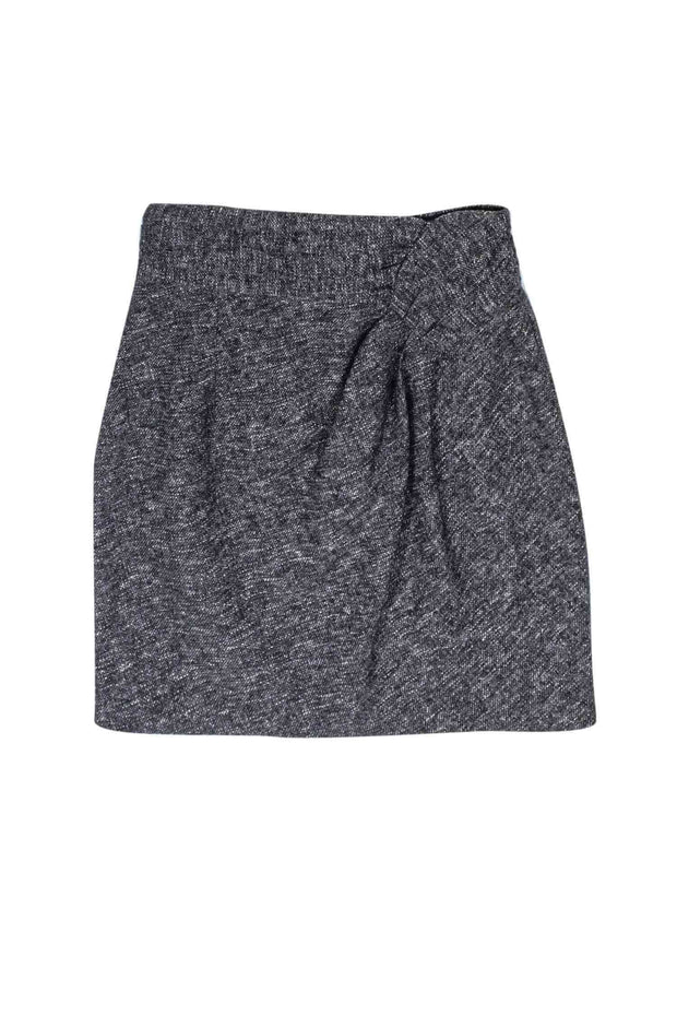 Current Boutique-Nanette Lepore - Grey Tweed Gathered Front Skirt Sz 0