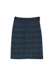 Current Boutique-Nanette Lepore - Teal Plaid Pencil Skirt Sz 2