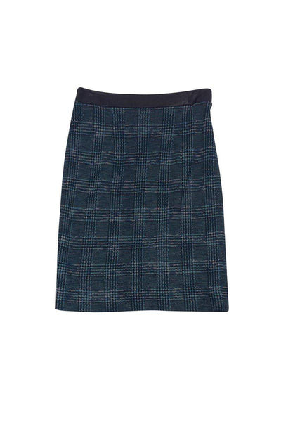 Current Boutique-Nanette Lepore - Teal Plaid Pencil Skirt Sz 2