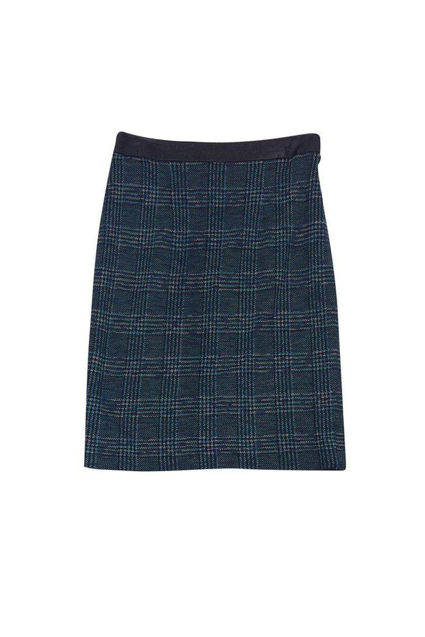 Current Boutique-Nanette Lepore - Teal Plaid Pencil Skirt Sz 2