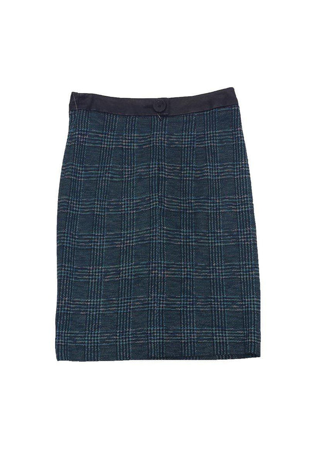 Current Boutique-Nanette Lepore - Teal Plaid Pencil Skirt Sz 2
