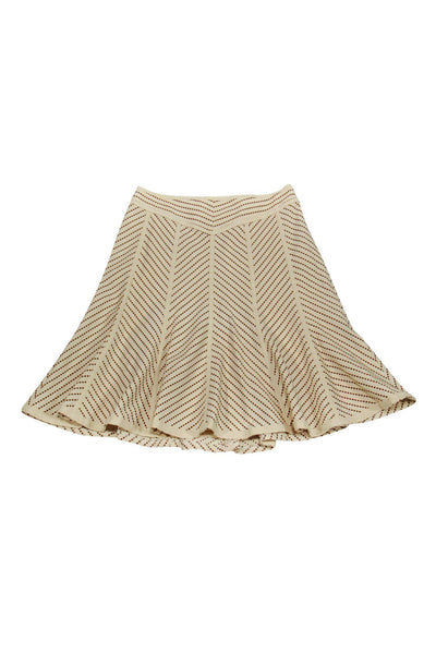 Current Boutique-Nanette Lepore - Cream & Brown Swinger Skirt Sz 4