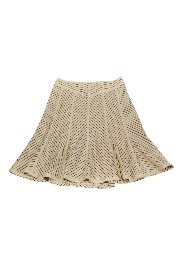 Current Boutique-Nanette Lepore - Cream & Brown Swinger Skirt Sz 4