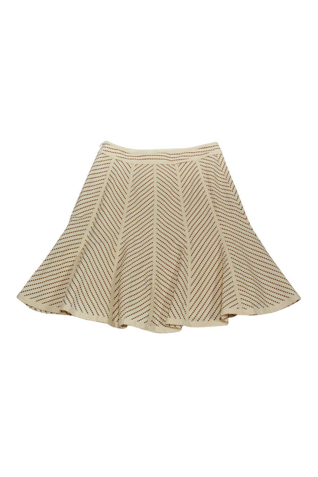 Current Boutique-Nanette Lepore - Cream & Brown Swinger Skirt Sz 4