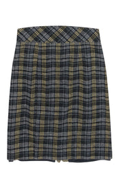 Current Boutique-Nanette Lepore - Grey, Blue & Yellow Plaid Wool Pencil Skirt Sz 4