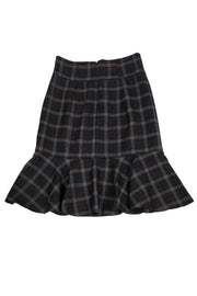 Current Boutique-Nanette Lepore - Grey Plaid Trumpet Skirt Sz 4