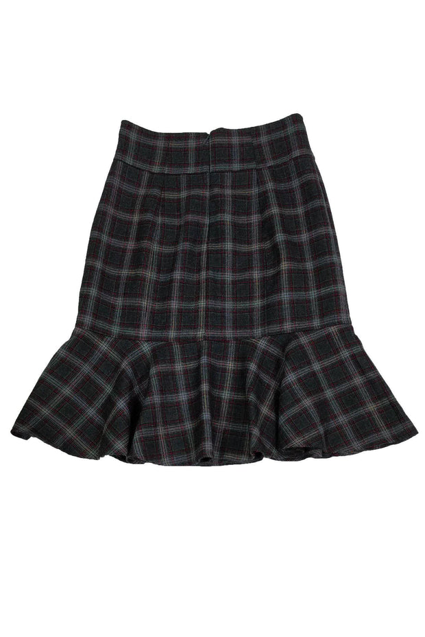Current Boutique-Nanette Lepore - Grey Plaid Trumpet Skirt Sz 4