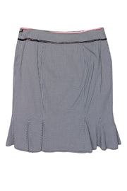 Current Boutique-Nanette Lepore - Black & White Checkered Pencil Skirt w/ Eyelet Trim & Bows Sz 6