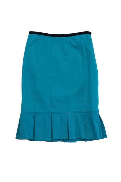 Current Boutique-Nanette Lepore - Teal Ruffle Hem Skirt Sz 6