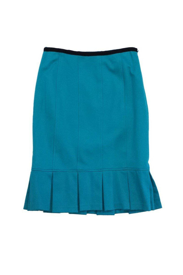 Current Boutique-Nanette Lepore - Teal Ruffle Hem Skirt Sz 6