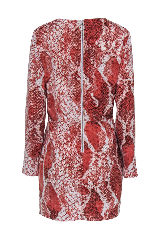 Current Boutique-NBD - Blush Snakeskin Plunging Neckline Dress Sz L