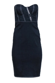 Current Boutique-NBD - Navy Bustier Style Strapless Dress w/ Contrast Stitching Sz S