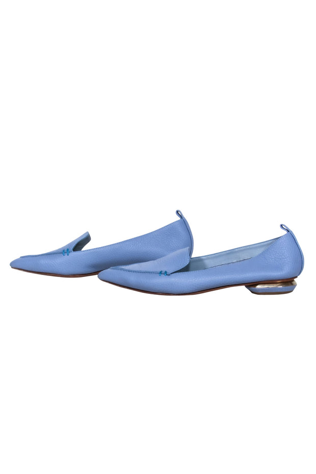 Current Boutique-Nicholas Kirkwood - Light Blue Pebbled Leather "Beya" Loafers Sz 5.5