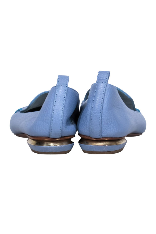Current Boutique-Nicholas Kirkwood - Light Blue Pebbled Leather "Beya" Loafers Sz 5.5