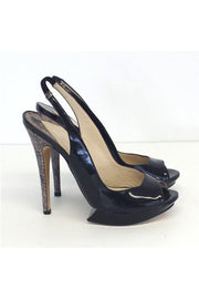 Current Boutique-Nicholas Kirkwood - Black Patent Leather Platform Slingbacks Sz 7