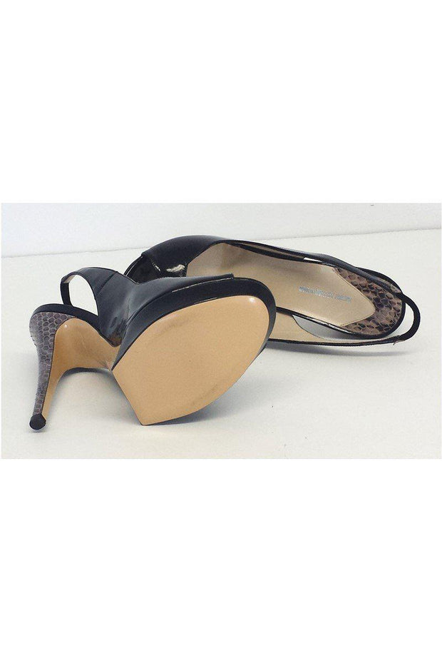 Current Boutique-Nicholas Kirkwood - Black Patent Leather Platform Slingbacks Sz 7