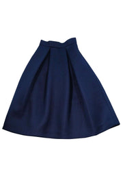 Current Boutique-Nicholas - Navy Blue Mesh Flared Midi Skirt Sz 2
