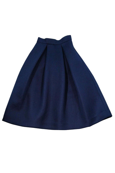 Current Boutique-Nicholas - Navy Blue Mesh Flared Midi Skirt Sz 2