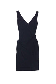 Current Boutique-Nicole Miller - Black Gathered Jersey Dress Sz P