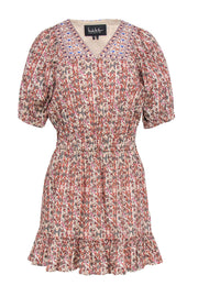 Current Boutique-Nicole Miller - Multicolor Tribal Print Mini Dress w/ Embroidered Neckline Sz 10