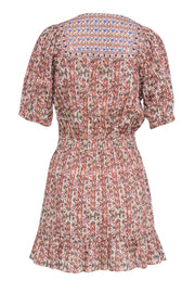Current Boutique-Nicole Miller - Multicolor Tribal Print Mini Dress w/ Embroidered Neckline Sz 10