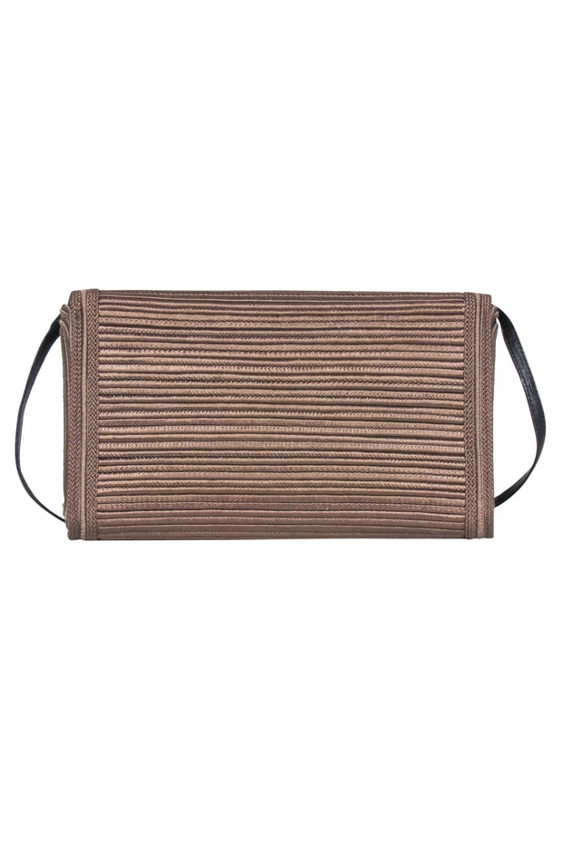 Current Boutique-Nina Ricci - Bronze Braided Fold-Over Crossbody w/ Leather Strap