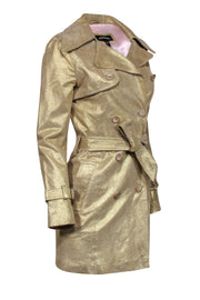 Current Boutique-NOL - Gold Metallic Classic Trench Coat Sz XS