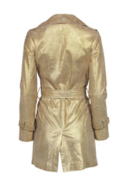 Current Boutique-NOL - Gold Metallic Classic Trench Coat Sz XS