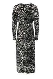 Current Boutique-Norma Kamali - Black, Grey & White Leopard Print Wrap Maxi Dress Sz XS