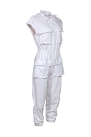 Current Boutique-Norma Kamali - White NK Cargo Jumpsuit Sz XS