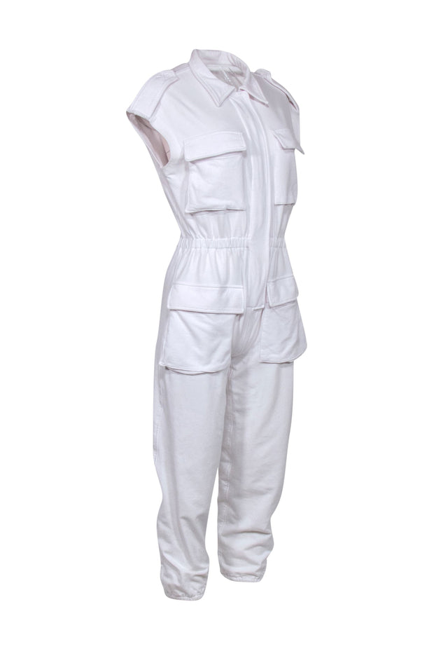 Current Boutique-Norma Kamali - White NK Cargo Jumpsuit Sz XS