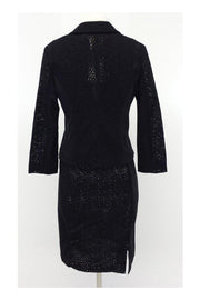 Current Boutique-Nougat London - Black Cotton Eyelet Sheath Dress & Blazer Sz 8