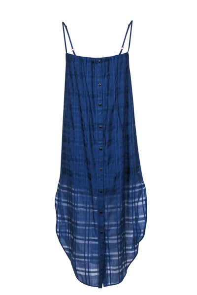 Current Boutique-Onia - Navy Spaghetti Strap Button Front Cover-Up Dress Sz XS