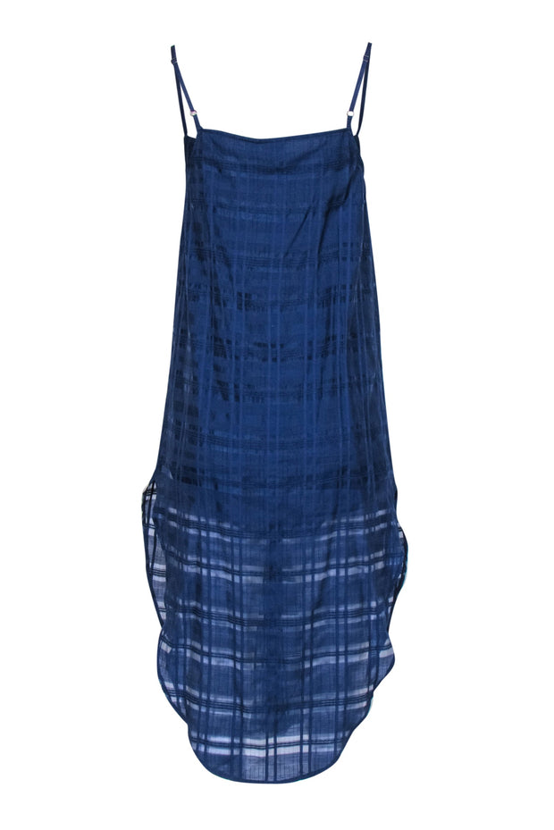 Current Boutique-Onia - Navy Spaghetti Strap Button Front Cover-Up Dress Sz XS