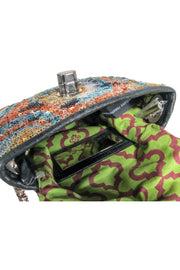 Current Boutique-orYany - Blue, Orange & Silver Sequined Mini Crossbody w/ Chain Strap