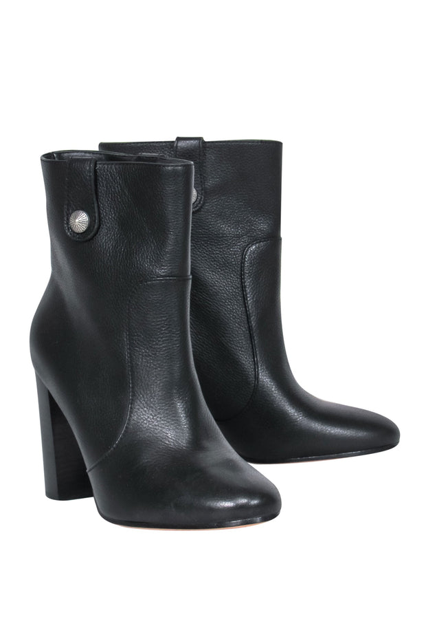 Current Boutique-Paige - Back Pebbled Leather Heeled Ankle Booties Sz 7.5